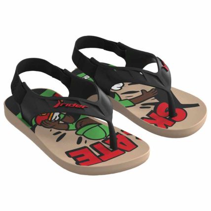 Chinelo Baby Rider Street Fun - 11810 - Bege/preto/vermelho - Atacado