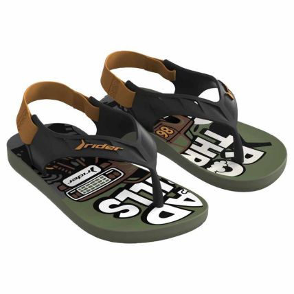 Chinelo Baby Rider Street Fun - 11810 - Verde/preto/amarelo - Atacado