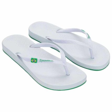 Chinelo Feminino Ipanema Anatomica Brasil - 27509 - Branco/branco/verde - Atacado