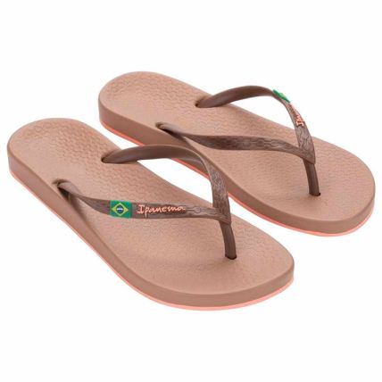 Chinelo Feminino Ipanema Anatomica Brasil - 27509 - Marrom/marrom/rosa - Atacado