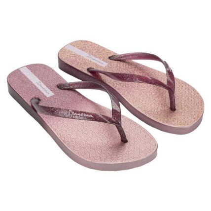 Chinelo Feminino Ipanema Blush Shine - 27644 - Bordo/rosa/glitter - Atacado