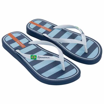 Chinelo Feminino Ipanema Brasil Core - 27594 - Azul/branco/laranja - Atacado