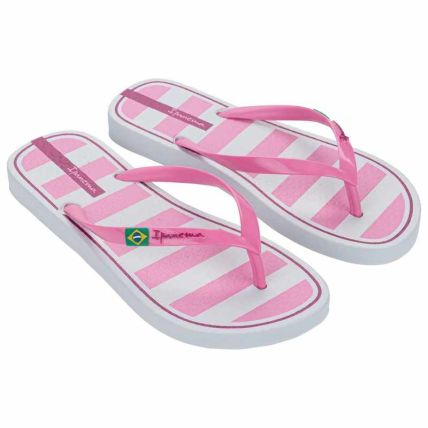 Chinelo Feminino Ipanema Brasil Core - 27594 - Branco/rosa - Atacado