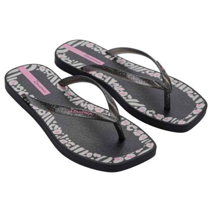 Chinelo Feminino Ipanema Edge Glitter - 27561 - Preto/glitter/rosa - Atacado