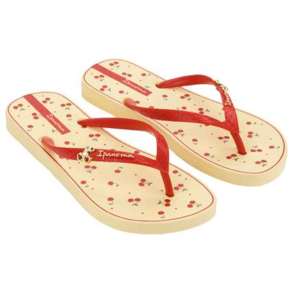 Chinelo Feminino Ipanema Fashion Print - 27562 - Manteiga/vermelho - Atacado