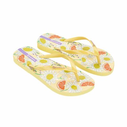 Chinelo Feminino Ipanema Flora - 27496 - Amarelo/lilas/laranja - Atacado