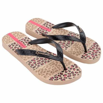 Chinelo Feminino Ipanema Happy - 25279 - Bege/preto/rosa - Atacado