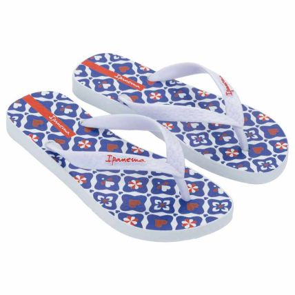 Chinelo Feminino Ipanema Happy - 25279 - Branco/vermelho/azul - Atacado