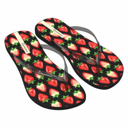 Chinelo Feminino Ipanema Mood - 27508 - Preto/fume/vermelho - Atacado