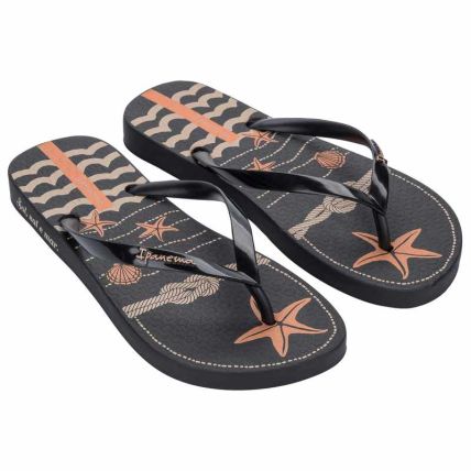 Chinelo Feminino Ipanema Navy - 27220 - Preto/bege/laranja - Atacado