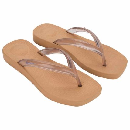 Chinelo Feminino Ipanema Pluma - 27507 - Bege/marrom Transparente - Atacado