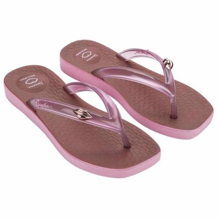 Chinelo Feminino Ipanema Pluma Boca Rosa - 27604 - Rosa/marrom - Atacado
