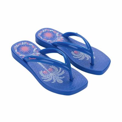 Chinelo Feminino Ipanema Pluma Print - 27503 - Azul/azul/rosa - Atacado