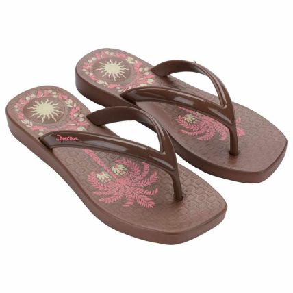 Chinelo Feminino Ipanema Pluma Print - 27503 - Bronze/marrom/rosa - Atacado