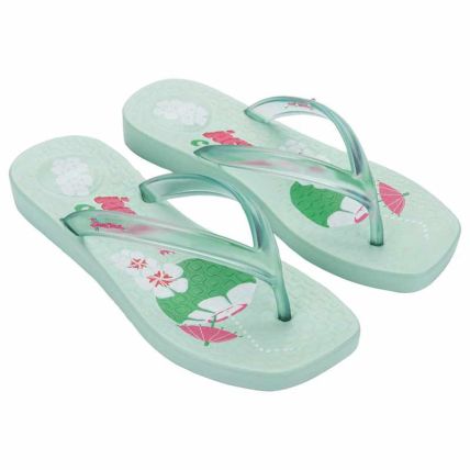 Chinelo Feminino Ipanema Pluma Print - 27503 - Verde/verde/rosa - Atacado