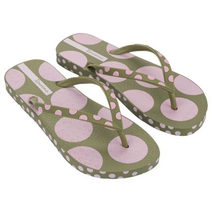 Chinelo Feminino Ipanema Poa Pop - 27617 - Verde Olivia/rosa - Atacado