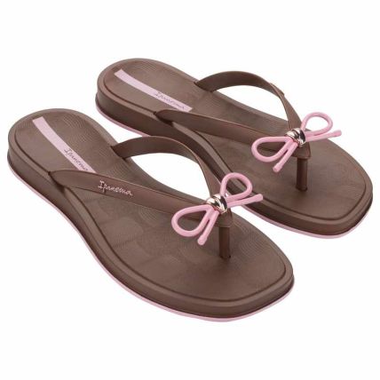 Chinelo Feminino Ipanema Romance - 27602 - Marrom/rosa - Atacado