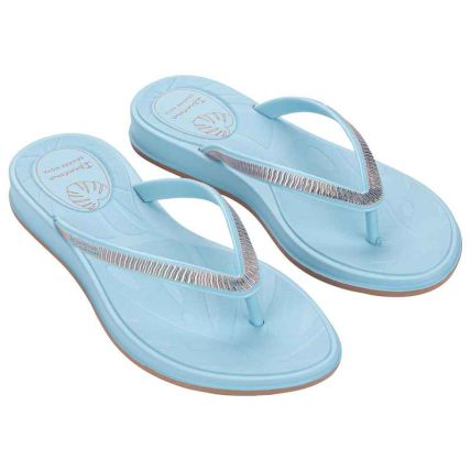Chinelo Feminino Ipanema Shine - 27570 - Azul Claro/marrom - Atacado
