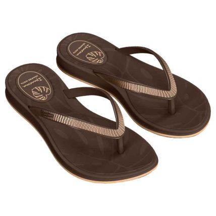 Chinelo Feminino Ipanema Shine - 27570 - Marrom/marrom/bege - Atacado