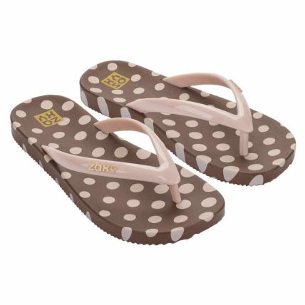 Chinelo Feminino Zaxy Prints - 19517 - Nude Claro/poa - Atacado