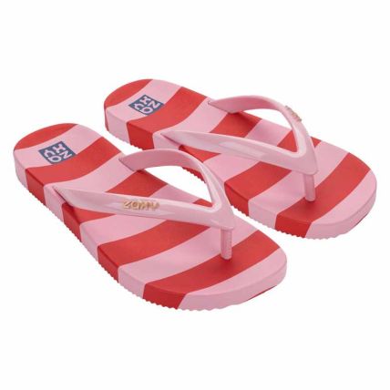 Chinelo Feminino Zaxy Prints - 19517 - Rosa Medio/listras - Atacado