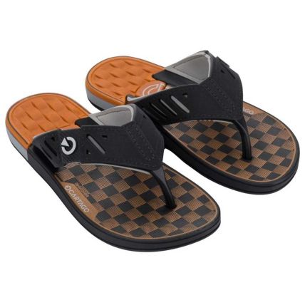 Chinelo Infantil Cartago Dallas Ii - 12697 - Preto/cinza/laranja - Atacado