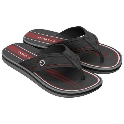 Chinelo Infantil Cartago Palermo Ii - 12774 - Cinza/preto/vermelho - Atacado