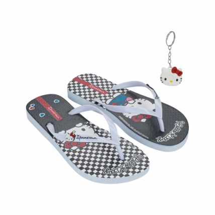 Chinelo Infantil Ipanema Hello Kitty Hype - 27545 - Branco/preto/vermelho - Atacado