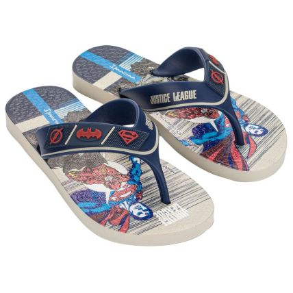 Chinelo Infantil Ipanema Liga Da Justiça Adventure - 27679 - Bege/azul Marinho - Atacado