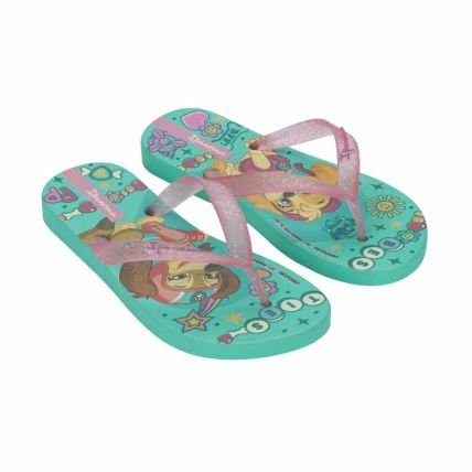 Chinelo Infantil Ipanema Patrulha Canina - 27433 - Verde/rosa Transparente - Atacado