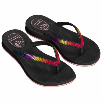 Chinelo Infantil Ipanema Shine - 27569 - Preto/rosa Doce - Atacado