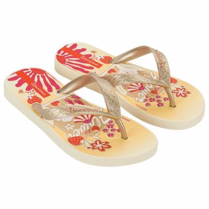 Chinelo Infantil Ipanema Temas - 25479 - Bege/ouro/laranja - Atacado