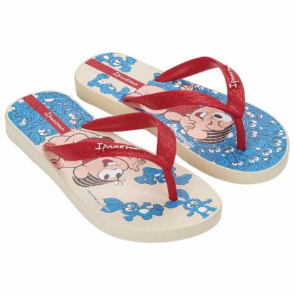 Chinelo Infantil Ipanema Turma Da Monica - 26790 - Bege/vermelho Galap - Atacado