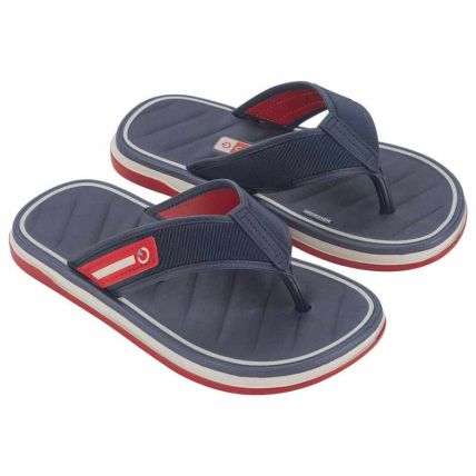 Chinelo Infantil Málaga Sport - 12309 - Bege/azul/vermelho - Atacado