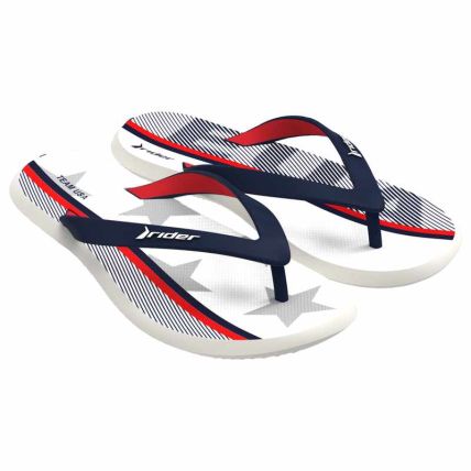 Chinelo Infantil Rider R1 Naçôes - 12732 - Branco/azul/vermelho - Atacado