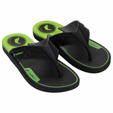 Chinelo Infantil Rider Start - 12563 - Preto/preto/verde - Atacado