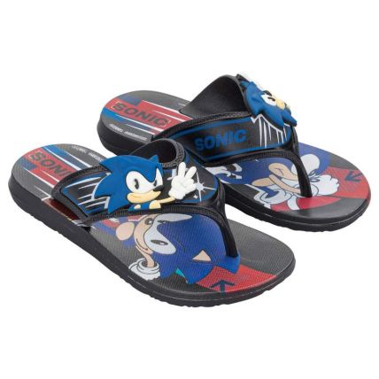 Chinelo Infantil Sonic Way Super Flop Ii - 23429 - Preto/azul/vermelho - Atacado