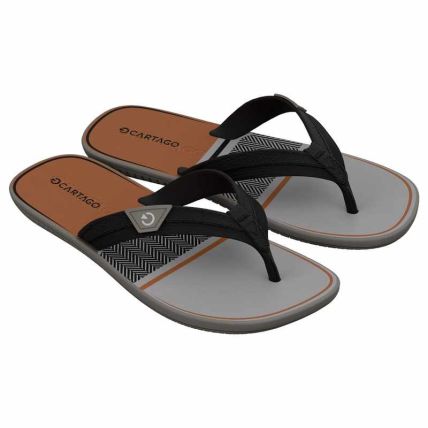 Chinelo Masculino Cartago Atlanta Ii - 12432 - Cinza/laranja/preto - Atacado