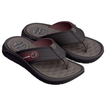 Chinelo Masculino Cartago Santorini Viii - 12536 - Marrom/marrom/bordo - Atacado