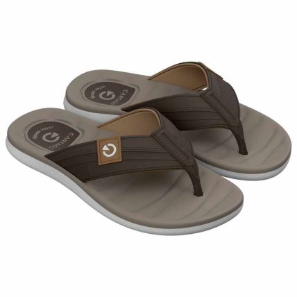 Chinelo Masculino Cartago Sintra Ii - 12578 - Cinza/marrom/castor - Atacado