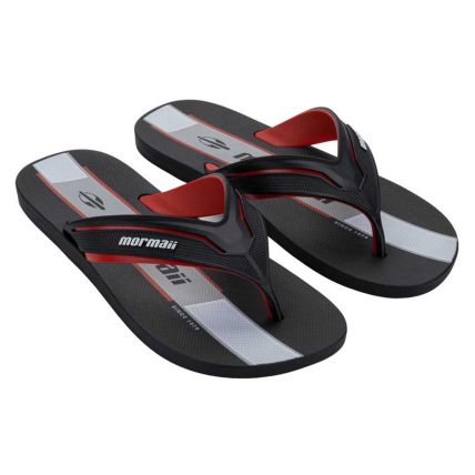 Chinelo Masculino Mormaii Neocycle V - 12780 - Preto/branco/vermelho - Atacado