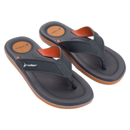Chinelo Masculino Rider Blend - 12784 - Cinza/cinza/laranja - Atacado