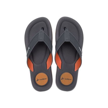 Chinelo Masculino Rider Blend - 12784 - Cinza/cinza/laranja - Atacado