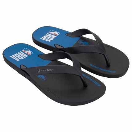 Chinelo Masculino Rider Core Nba - 12677 - Preto/preto/azul - Atacado