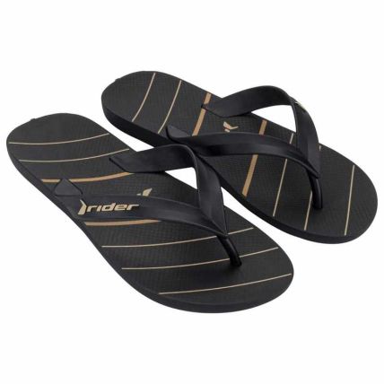 Chinelo Masculino Rider Feel - 12303 - Preto/preto/bege - Atacado