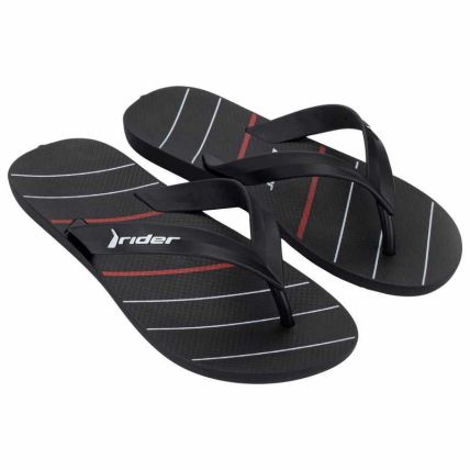 Chinelo Masculino Rider Feel - 12303 - Preto/preto/vermelho - Atacado