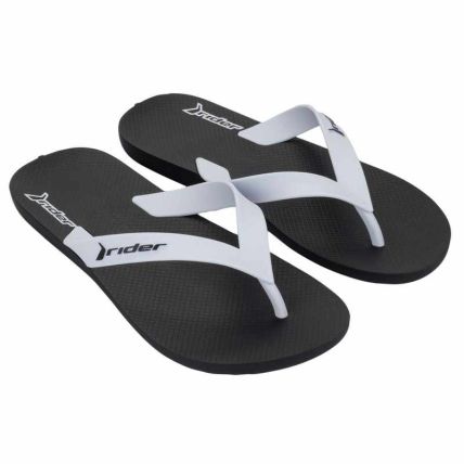 Chinelo Masculino Rider Feel Light - 12519 - Preto/branco - Atacado