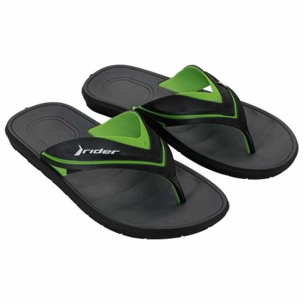 Chinelo Masculino Rider Free Iii - 12455 - Preto/verde/grafite - Atacado