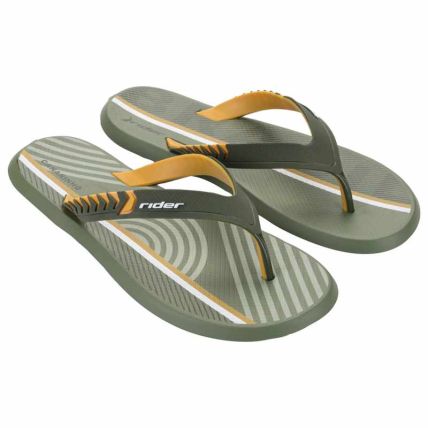 Chinelo Masculino Rider R1 Nações - 12714 - Verde/bege/branco - Atacado