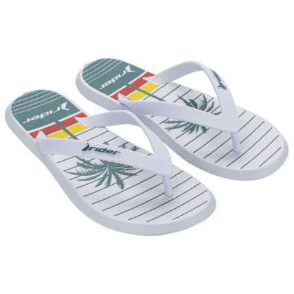 Chinelo Masculino Rider R1 Style - 11818 - Branco/branco/verde - Atacado